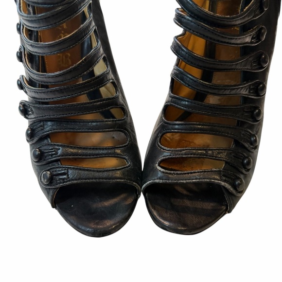 L.A.M.B Genuine Leather Stilettos Strappy caged heel bootie size 8 - Picture 6 of 9